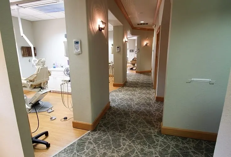 The hall into the treatment area.