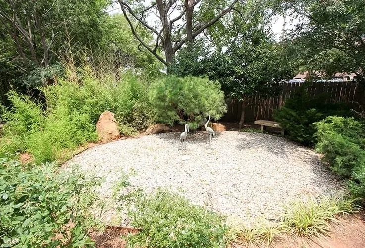 The Zen Garden outside the treatment room windows.